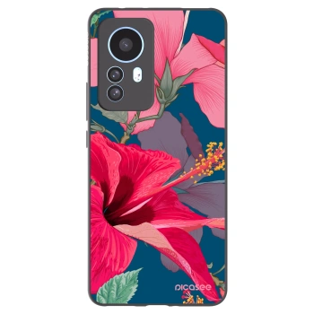 Picasee Xiaomi 12T Pro Hülle - Schwarzes Silikon - Hibiscus