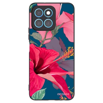Picasee Honor X8 5G Hülle - Schwarzes Silikon - Hibiscus