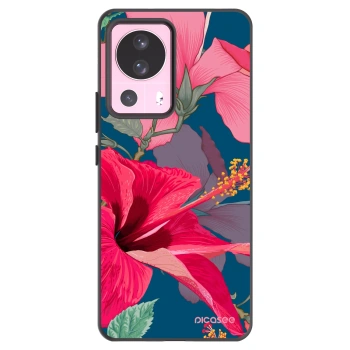 Picasee Xiaomi 13 Lite Hülle - Schwarzes Silikon - Hibiscus