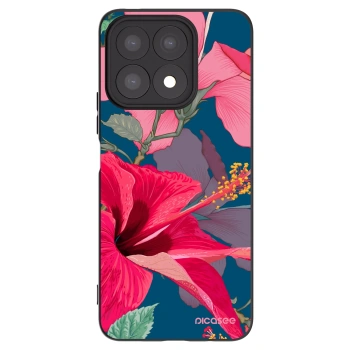 Picasee Honor X8a Hülle - Schwarzes Silikon - Hibiscus