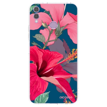 Picasee Honor 8X Hülle - Transparentes Silikon - Hibiscus