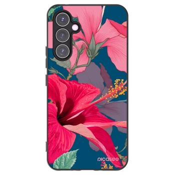 Picasee Samsung Galaxy A54 5G A546B Hülle - Schwarzes Silikon - Hibiscus