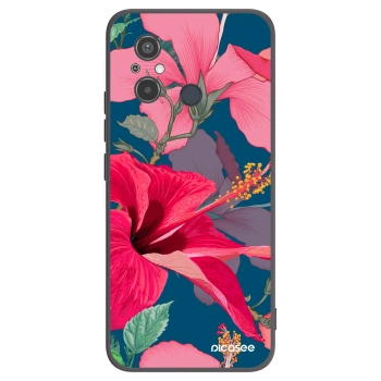 Picasee Xiaomi Redmi 12C Hülle - Schwarzes Silikon - Hibiscus