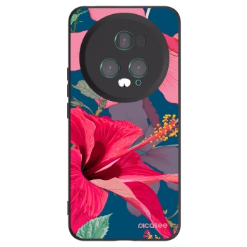 Picasee Honor Magic5 Pro Hülle - Schwarzes Silikon - Hibiscus