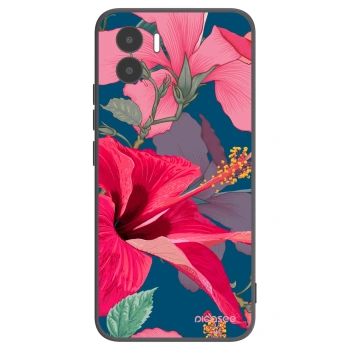 Picasee Xiaomi Redmi A2 Hülle - Schwarzes Silikon - Hibiscus