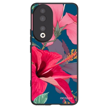 Picasee Honor 90 5G Hülle - Schwarzes Silikon - Hibiscus