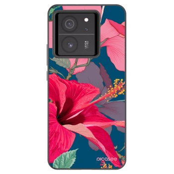 Picasee Xiaomi 13T Pro Hülle - Schwarzes Silikon - Hibiscus