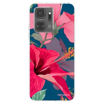 Picasee Honor X7a Hülle - Transparentes Silikon - Hibiscus