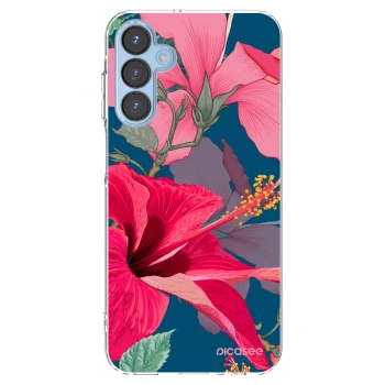 Picasee Samsung Galaxy A15 A156B 5G Hülle - Transparentes Silikon - Hibiscus