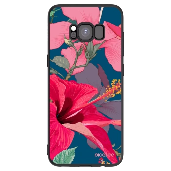 Picasee Samsung Galaxy S8 G950F Hülle - Schwarzes Silikon - Hibiscus