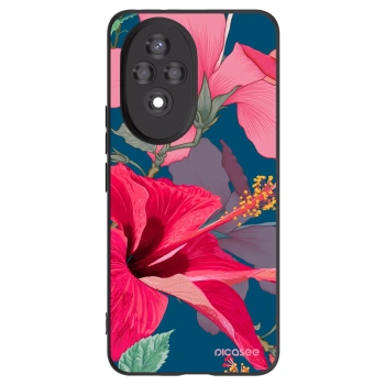 Picasee Honor 200 Pro 5G Hülle - Schwarzes Silikon - Hibiscus