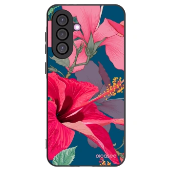 Picasee Samsung Galaxy A56 5G A566B Hülle - Schwarzes Silikon - Hibiscus