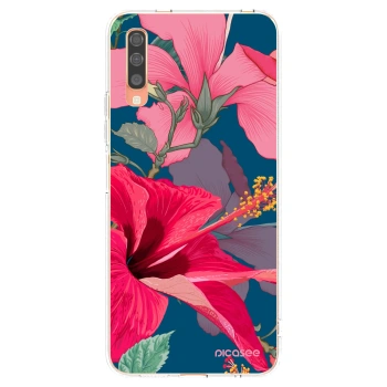 Picasee Samsung Galaxy A70 A705F Hülle - Transparentes Silikon - Hibiscus