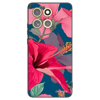 Picasee Motorola Moto G86 Power 5G Hülle - Schwarzes Silikon - Hibiscus