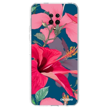 Picasee Xiaomi Redmi Note 9S Hülle - Transparentes Silikon - Hibiscus