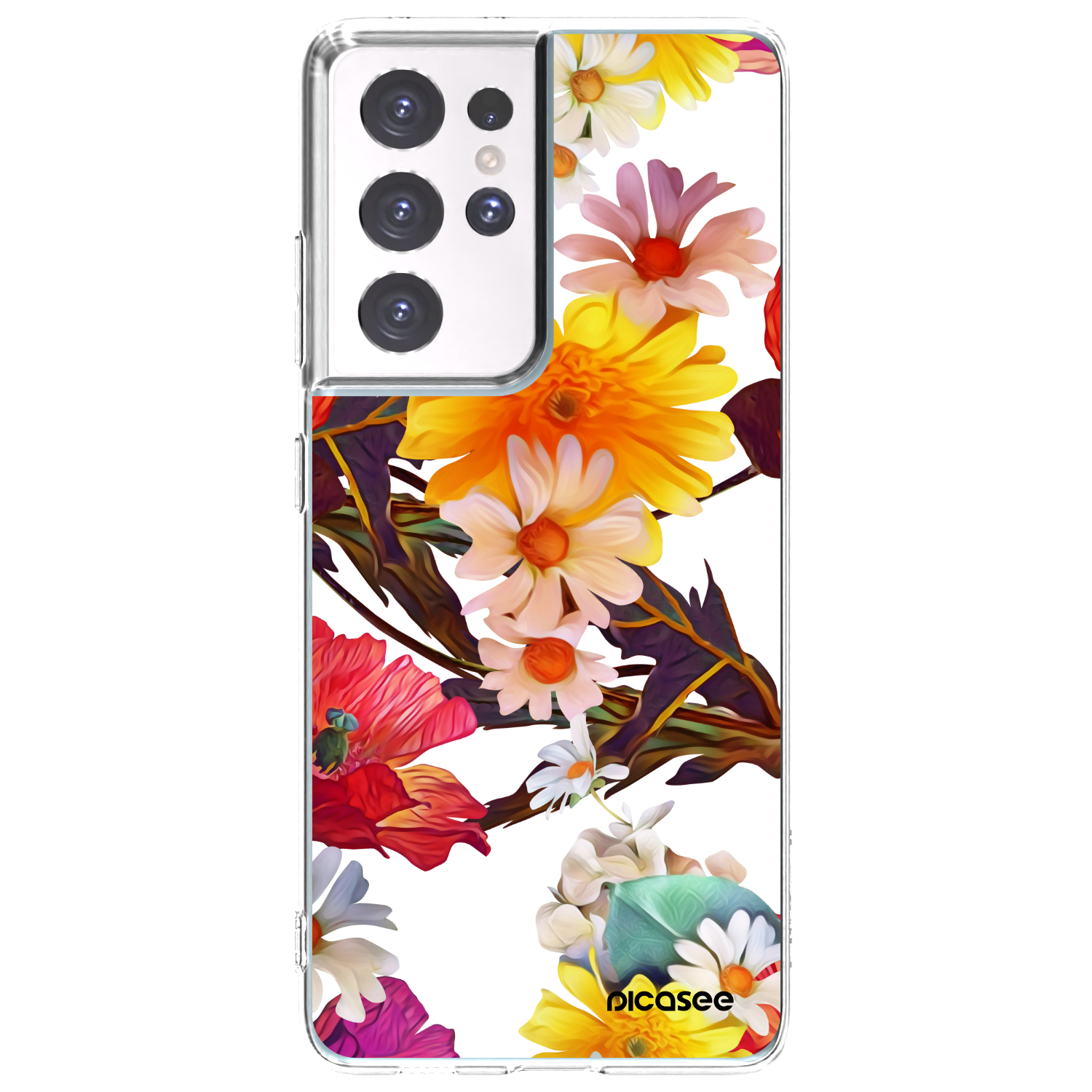 Picasee Samsung Galaxy S21 Ultra 5G G998B Hülle - Transparentes Silikon - Meadow