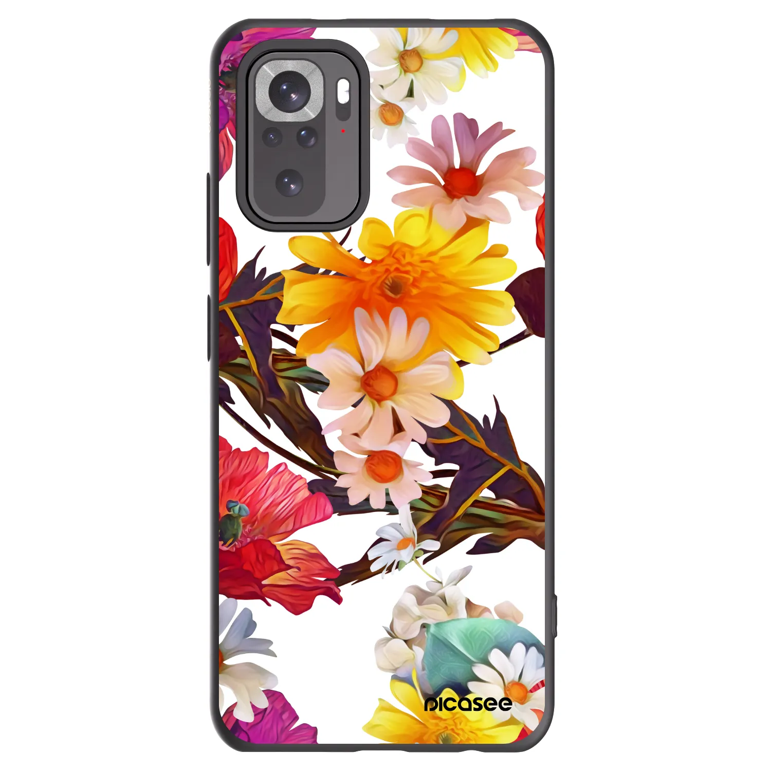 Picasee Xiaomi Redmi Note 10S Hülle - Schwarzes Silikon - Meadow