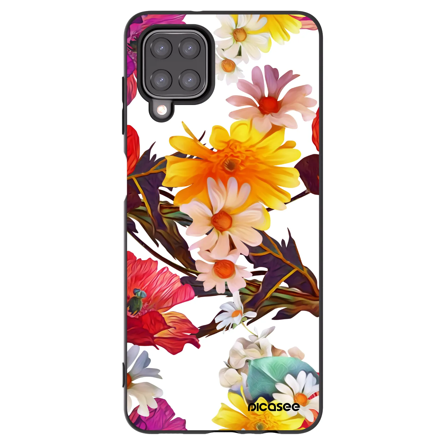 Picasee Samsung Galaxy M12 M127F Hülle - Schwarzes Silikon - Meadow
