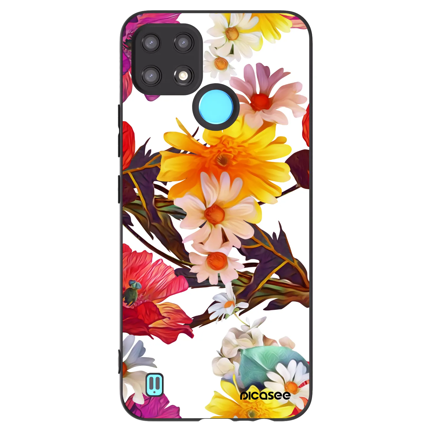 Picasee Realme C21 Hülle - Schwarzes Silikon - Meadow