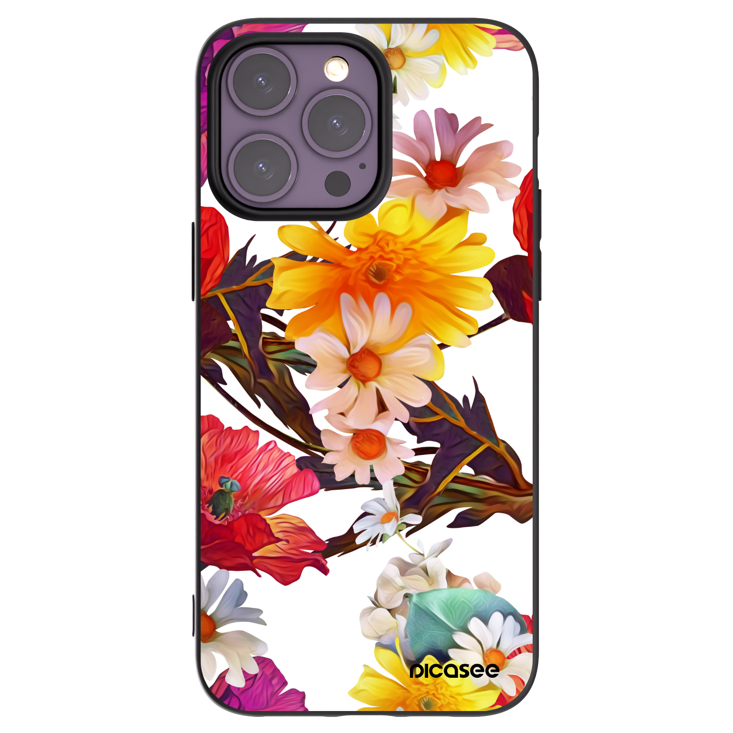 Picasee Apple iPhone 14 Pro Max Hülle - Schwarzes Silikon - Meadow