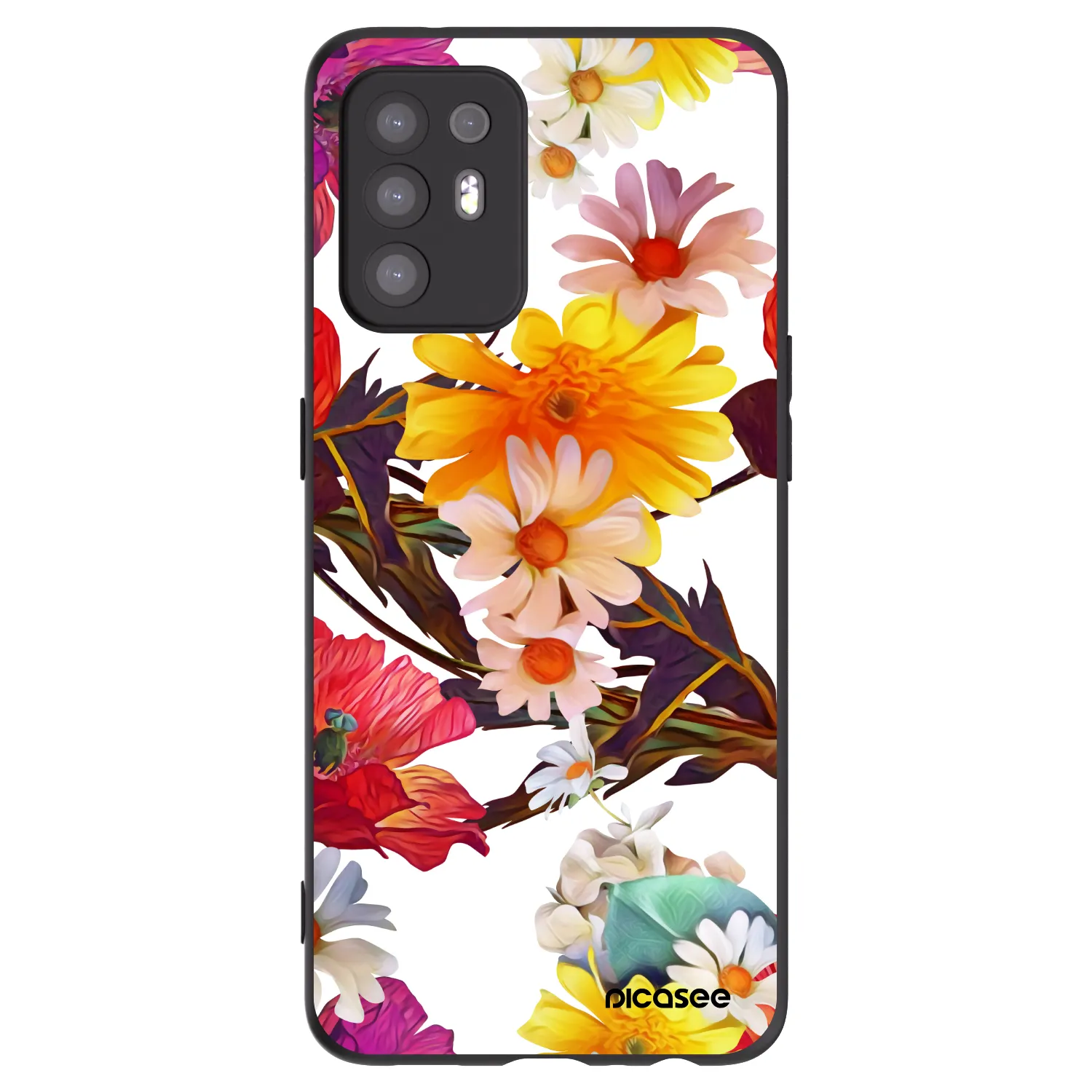 Picasee OPPO A94 5G Hülle - Schwarzes Silikon - Meadow