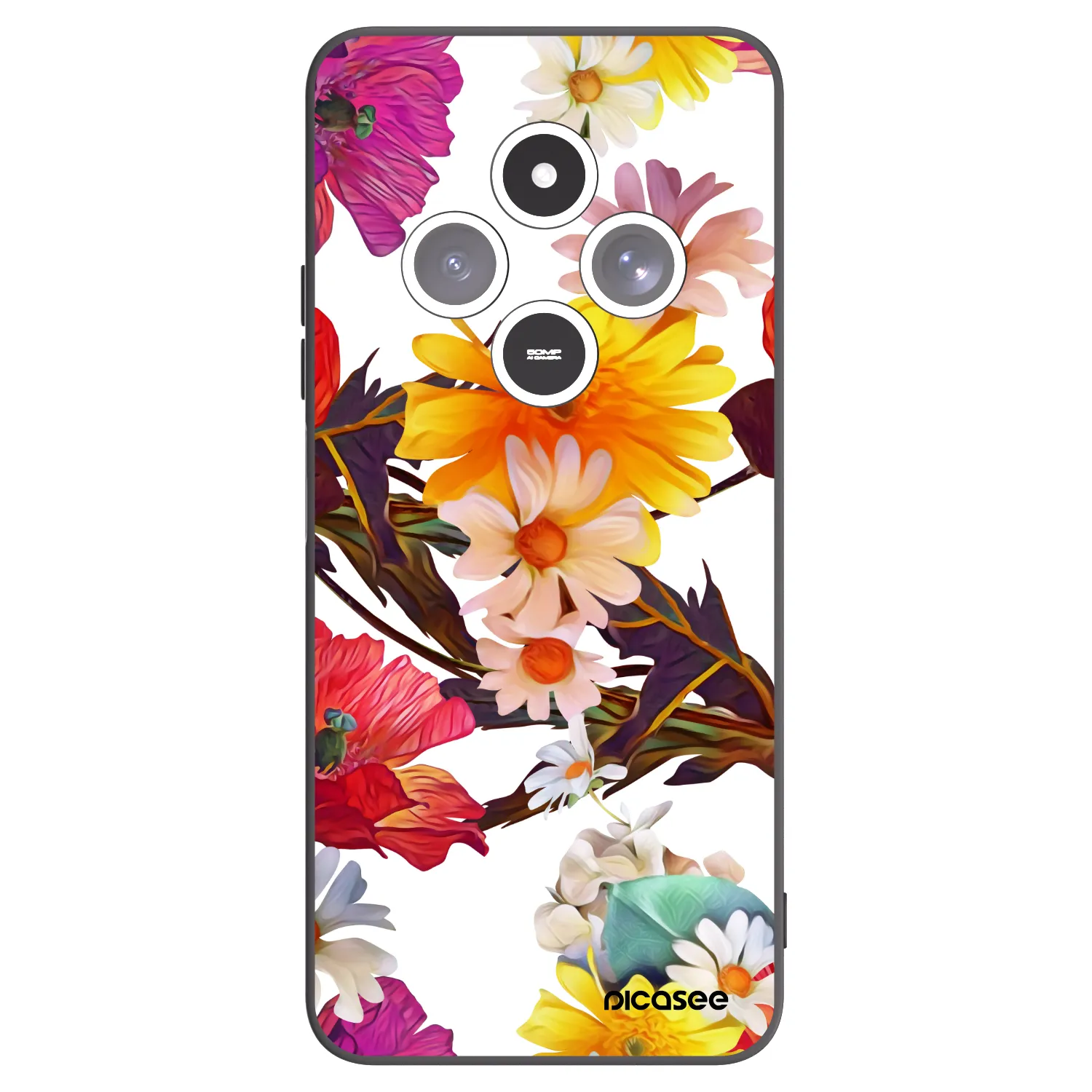 Picasee Xiaomi Redmi 14C Hülle - Schwarzes Silikon - Meadow