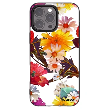 Picasee Apple iPhone 16 Pro Max Hülle - Schwarzes Silikon - Meadow