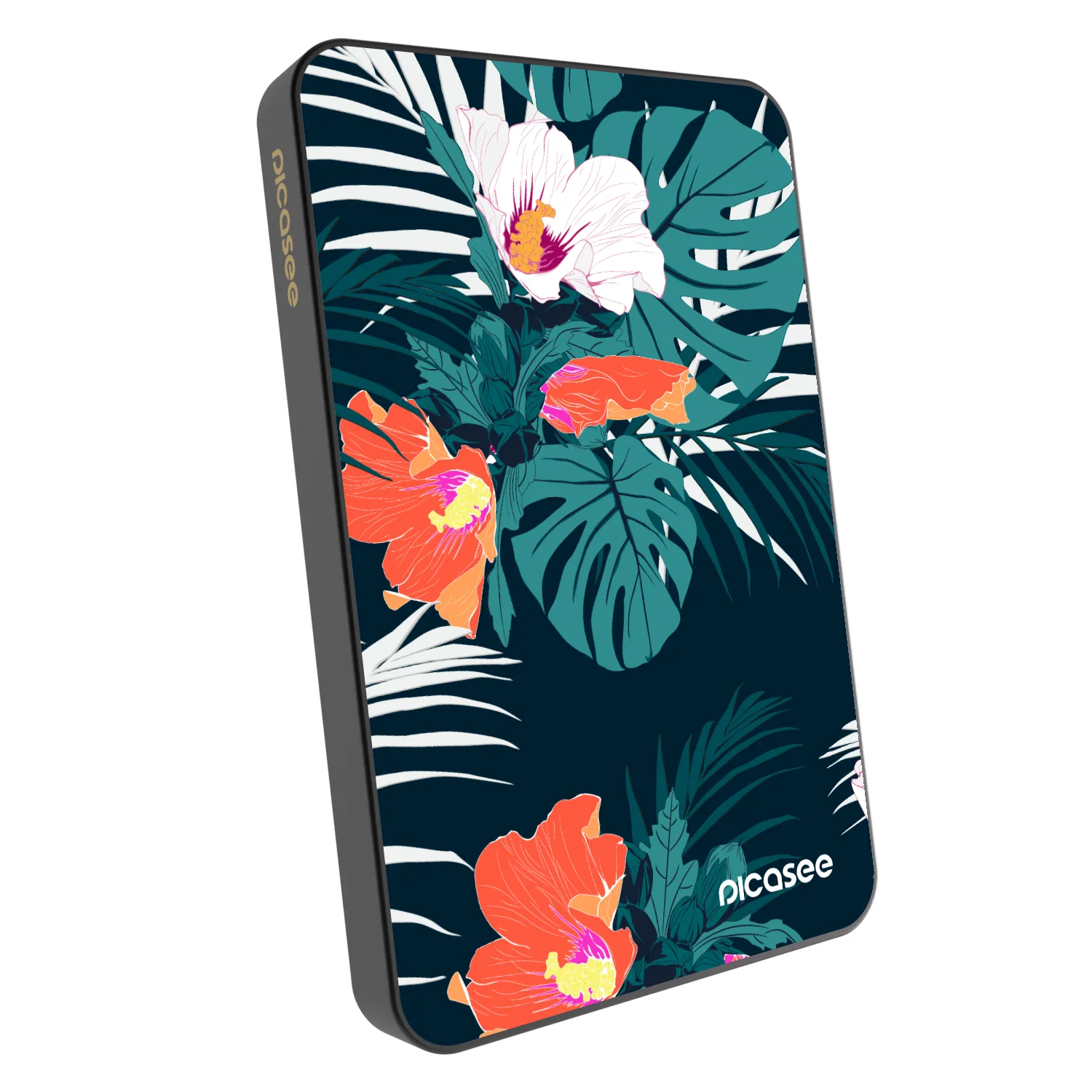 Picasee Powerbank mit MagSafe 5 000 mAh Grau - Monstera Color