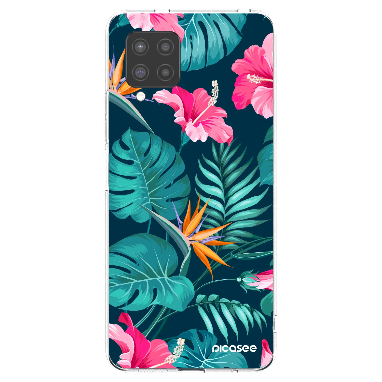 Picasee Samsung Galaxy A42 A426B Hülle - Transparentes Silikon - Pink Monstera