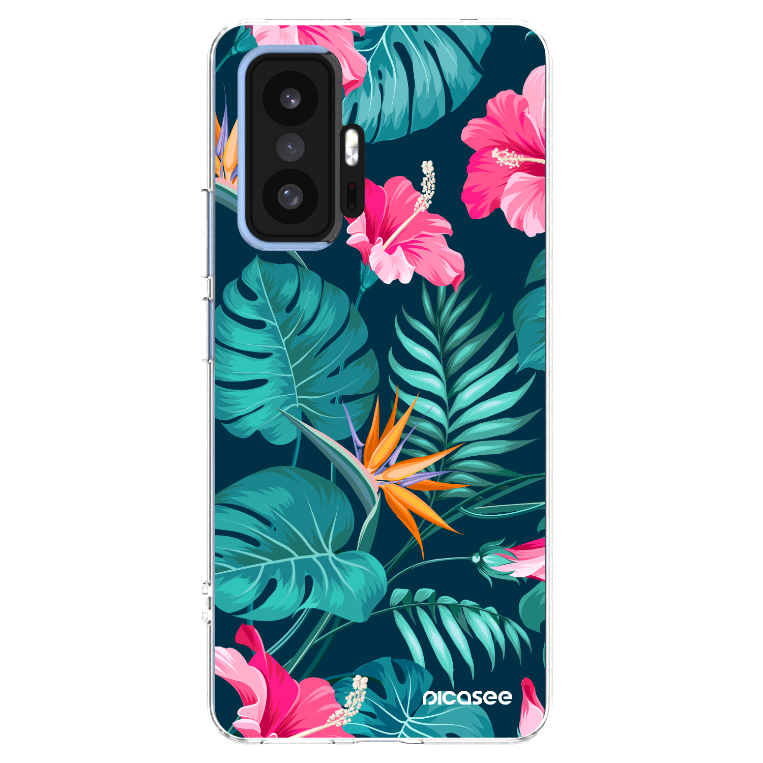 Picasee Xiaomi 11T Pro Hülle - Transparentes Silikon - Pink Monstera