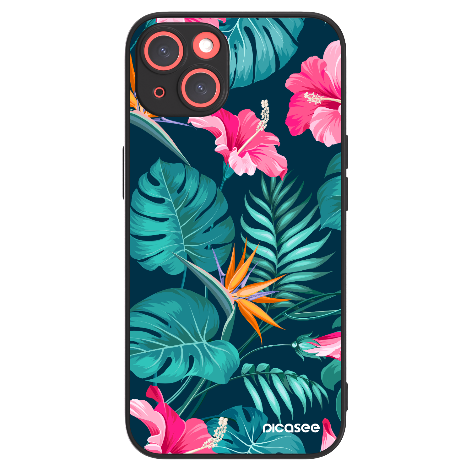 Picasee ULTIMATE CASE MagSafe für Apple iPhone 13 - Pink Monstera