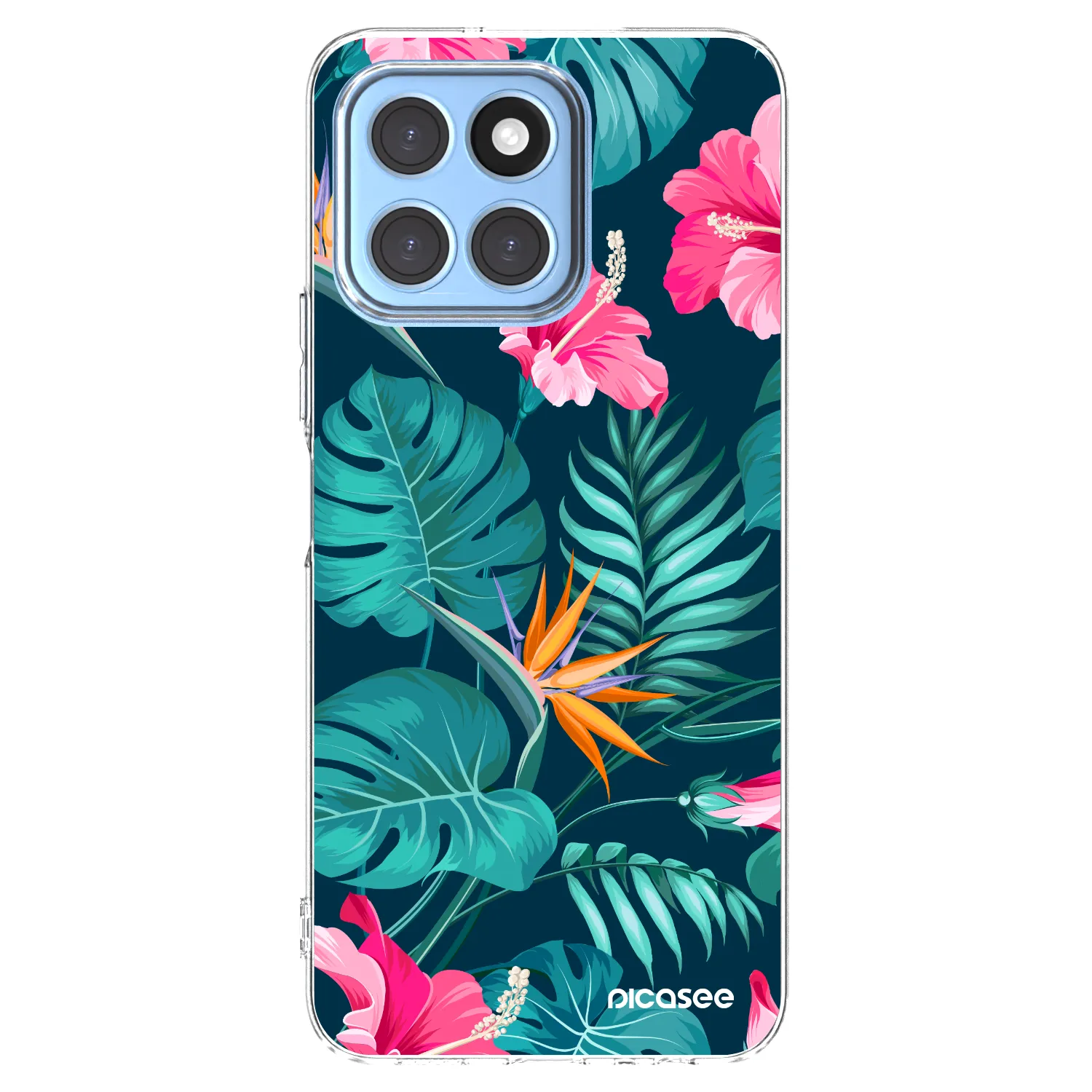 Picasee Honor X6 Hülle - Transparentes Silikon - Pink Monstera