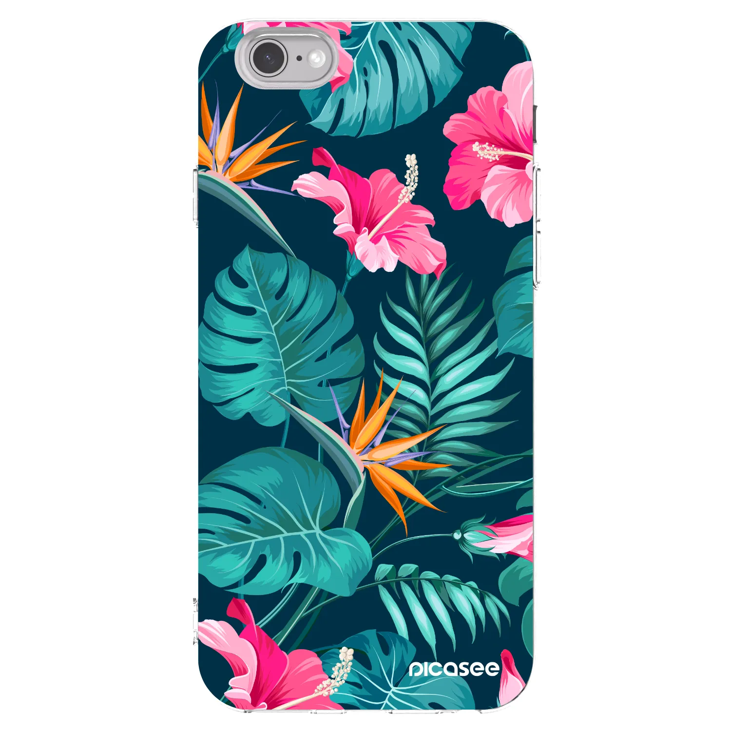 Picasee Apple iPhone 6/6S Hülle - Transparentes Silikon - Pink Monstera