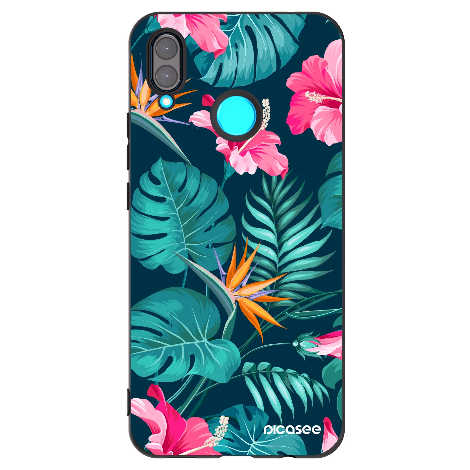 Picasee Huawei Nova 3 Hülle - Schwarzes Silikon - Pink Monstera