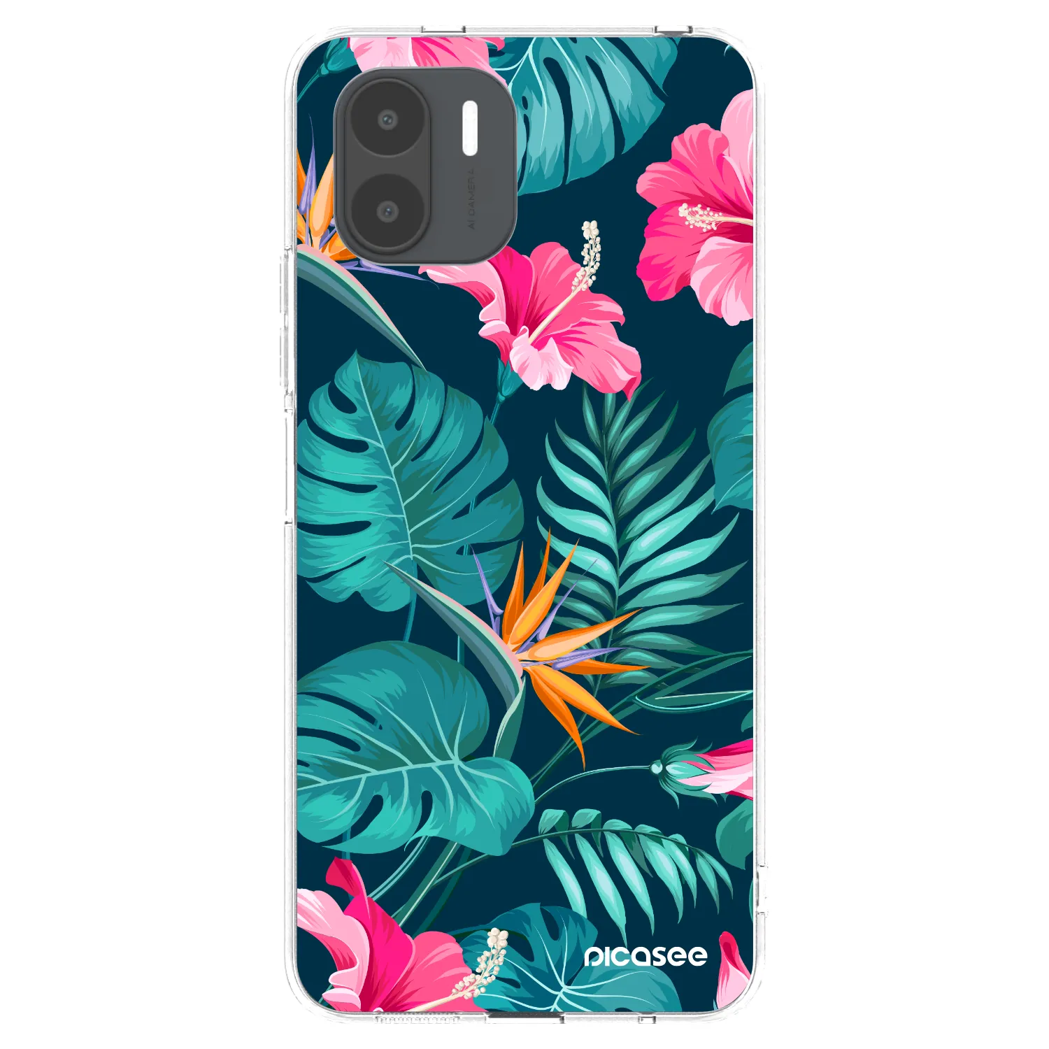 Picasee Xiaomi Redmi A2 Hülle - Transparentes Silikon - Pink Monstera