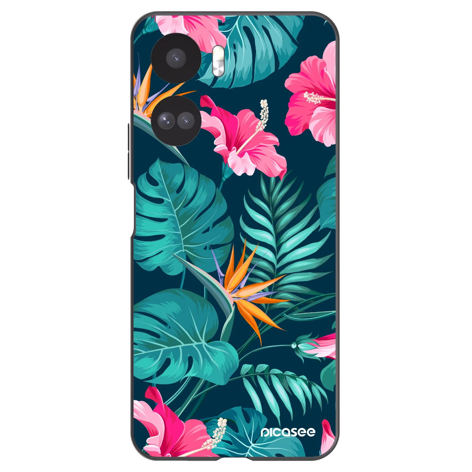 Picasee Honor 90 Lite 5G Hülle - Schwarzes Silikon - Pink Monstera
