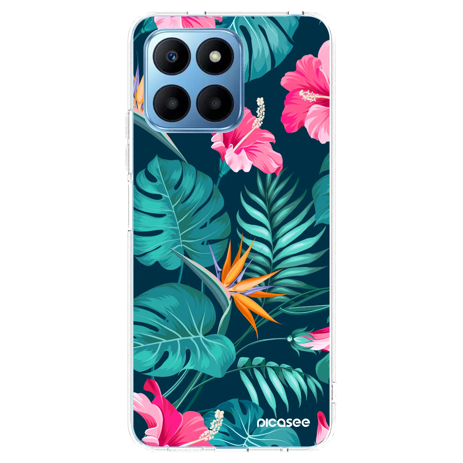 Picasee Honor 70 Lite Hülle - Transparentes Silikon - Pink Monstera