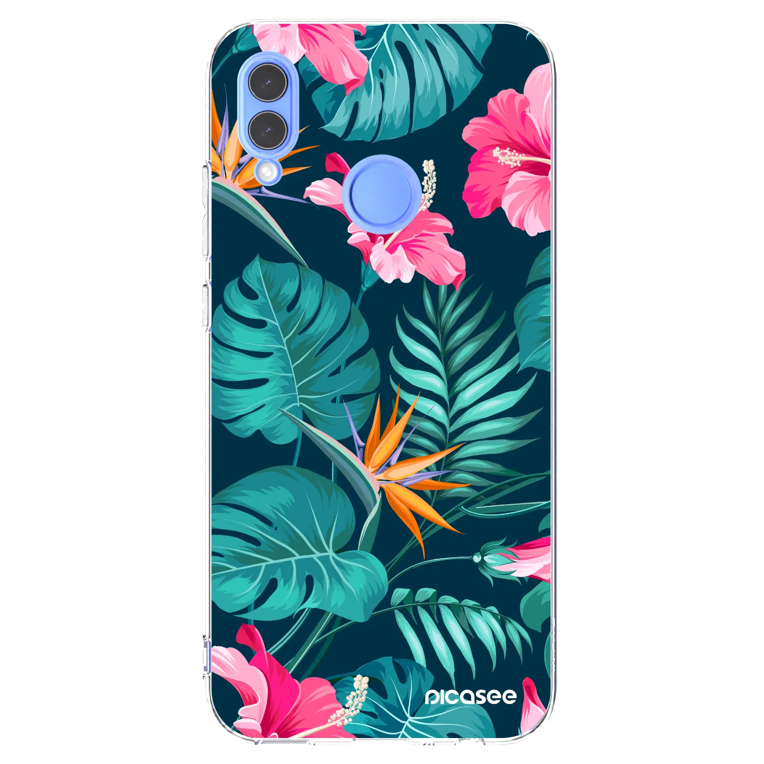 Picasee Huawei P Smart 2019 Hülle - Transparentes Silikon - Pink Monstera