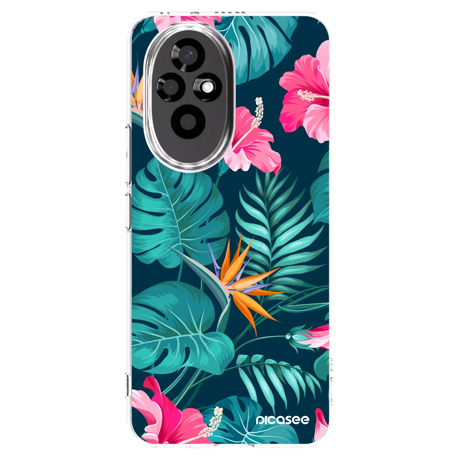 Picasee Honor 200 Pro 5G Hülle - Transparentes Silikon - Pink Monstera