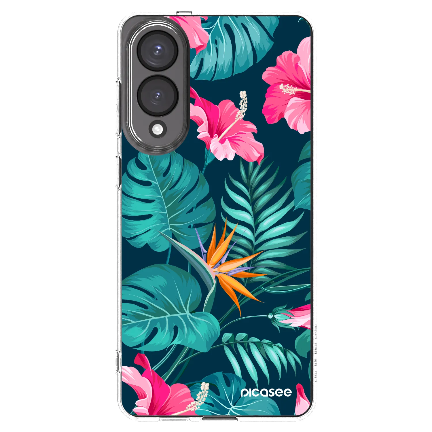 Picasee Samsung Galaxy S25 Edge 5G Hülle - Transparentes Silikon - Pink Monstera