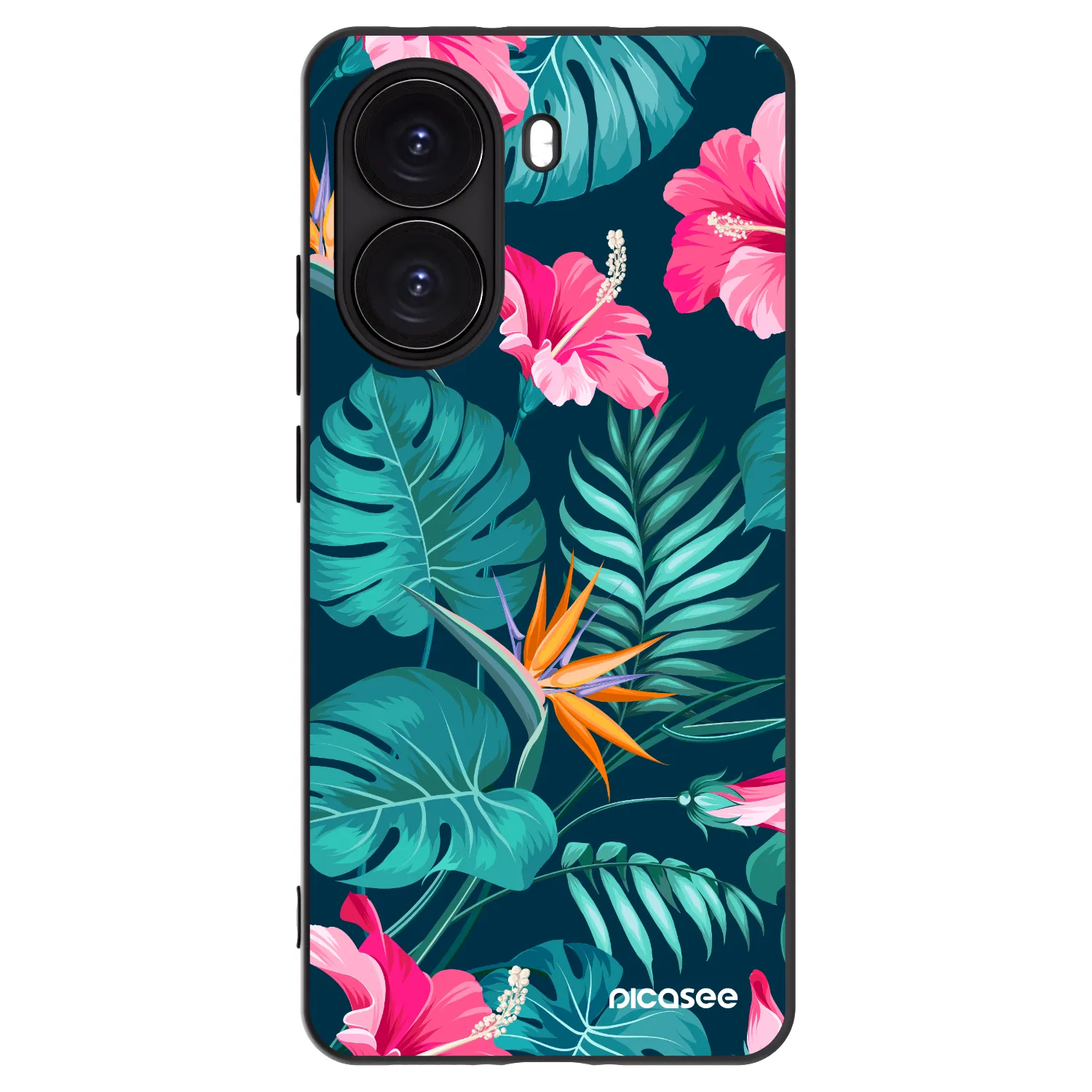 Picasee Xiaomi Poco X7 Pro 5G Hülle - Schwarzes Silikon - Pink Monstera