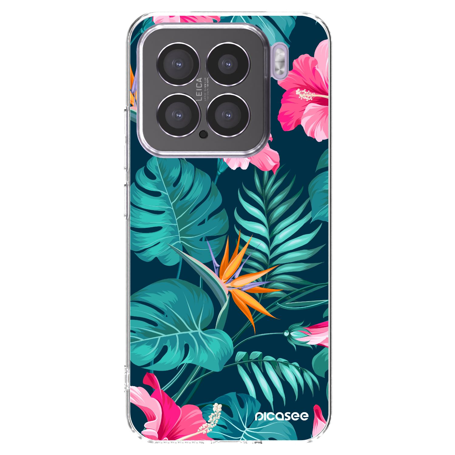 Picasee Xiaomi 15 Hülle - Transparentes Silikon - Pink Monstera