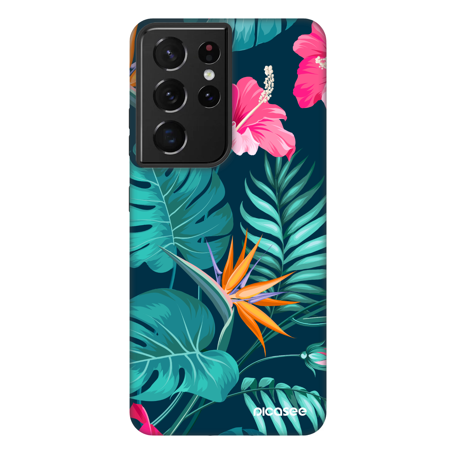 Picasee Fashion Case für Samsung Galaxy S21 Ultra 5G G998B - Pink Monstera