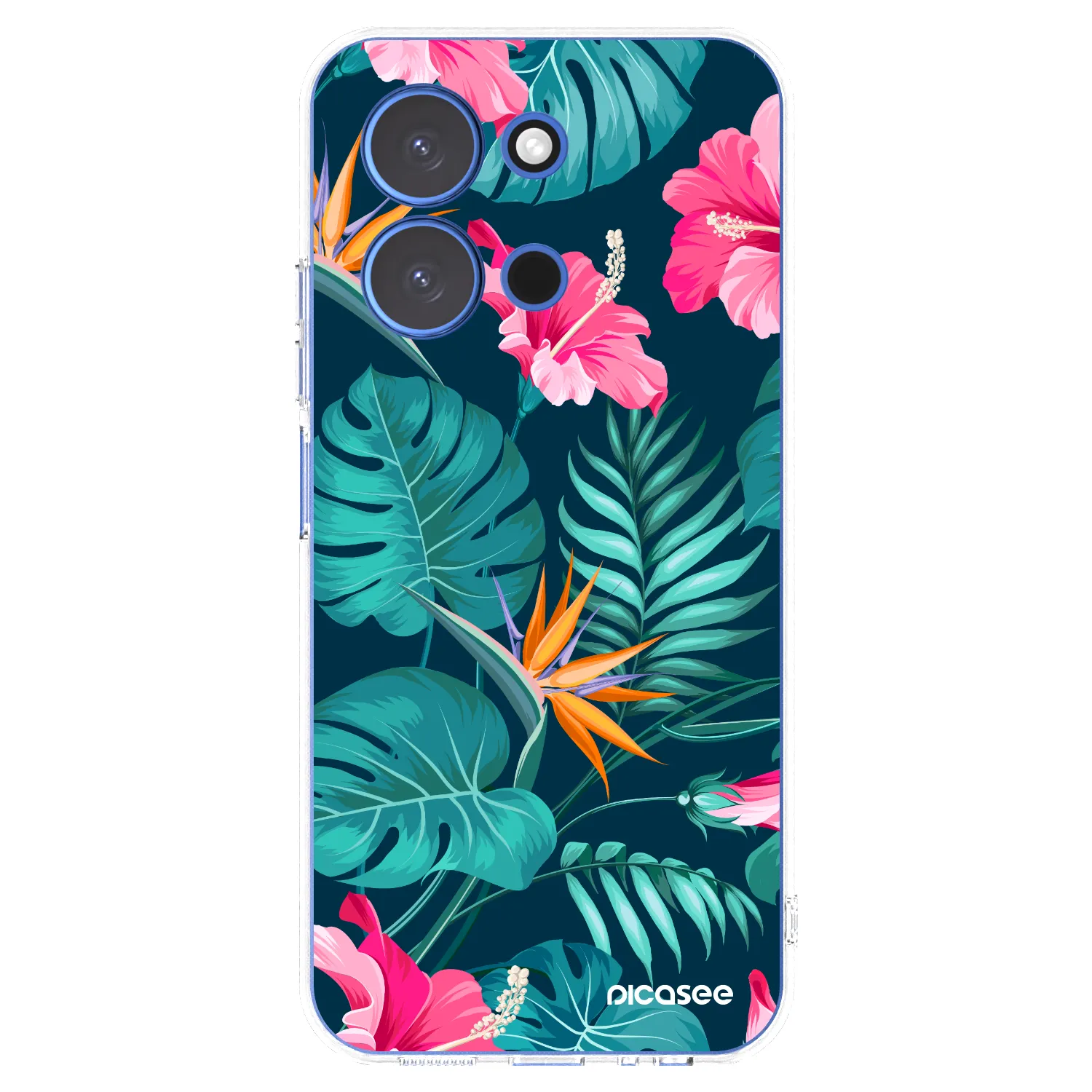 Picasee Xiaomi Redmi 15C 4G Hülle - Transparentes Silikon - Pink Monstera