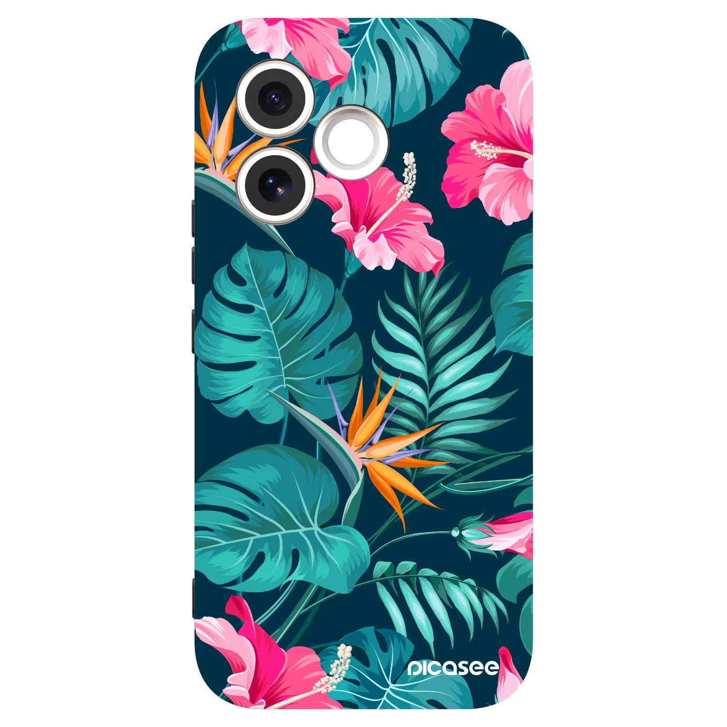 Picasee Honor 600 Lite Hülle - Schwarzes Silikon - Pink Monstera