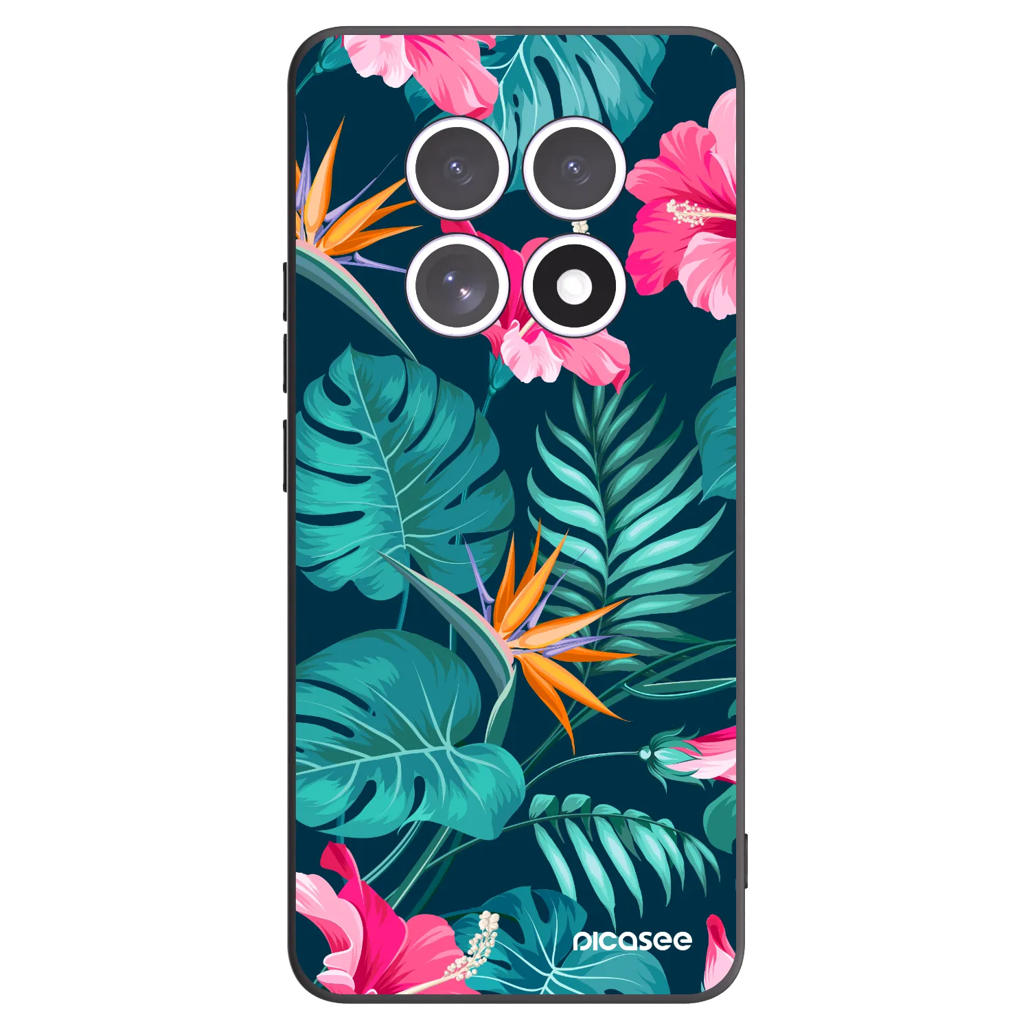 Picasee Xiaomi Redmi Note 15 5G Hülle - Schwarzes Silikon - Pink Monstera