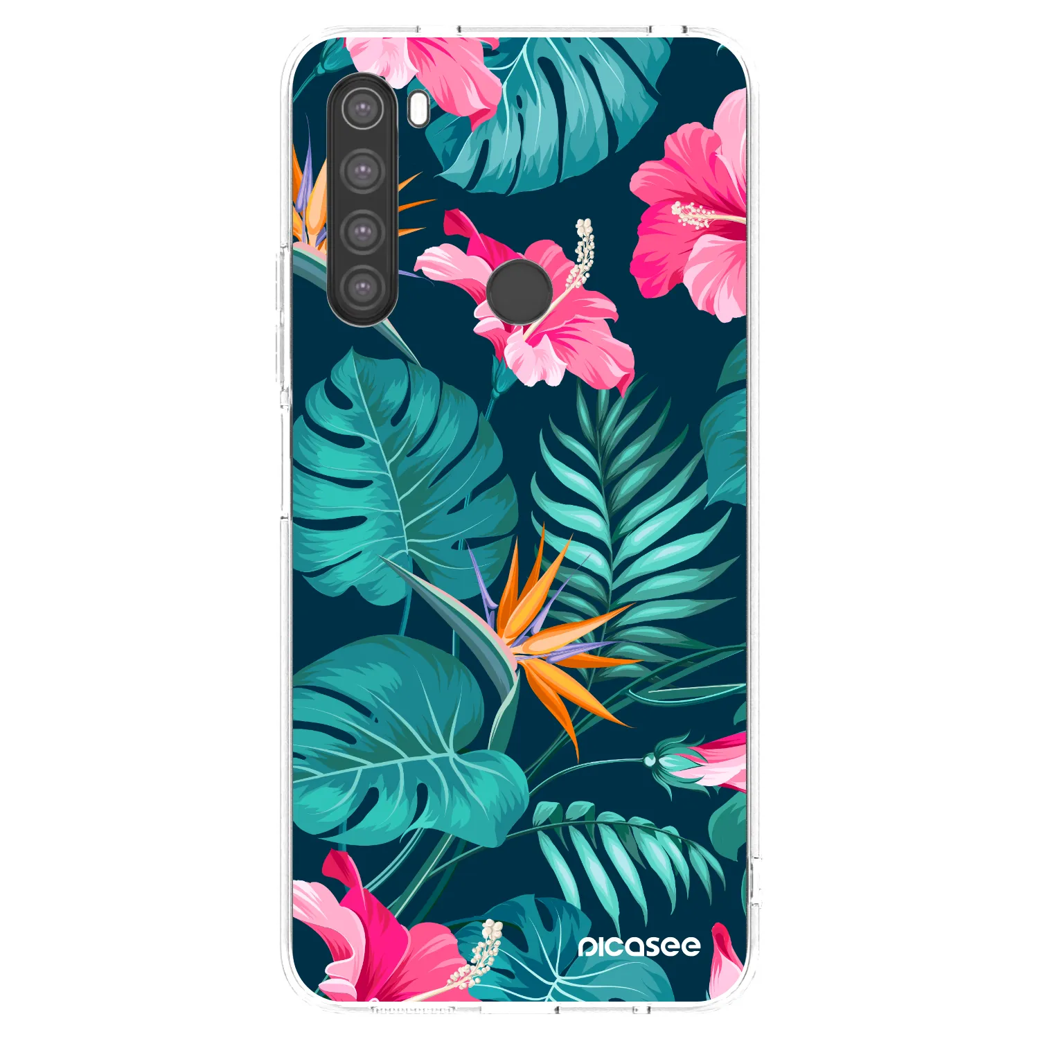 Picasee Xiaomi Redmi Note 8 Hülle - Transparentes Silikon - Pink Monstera