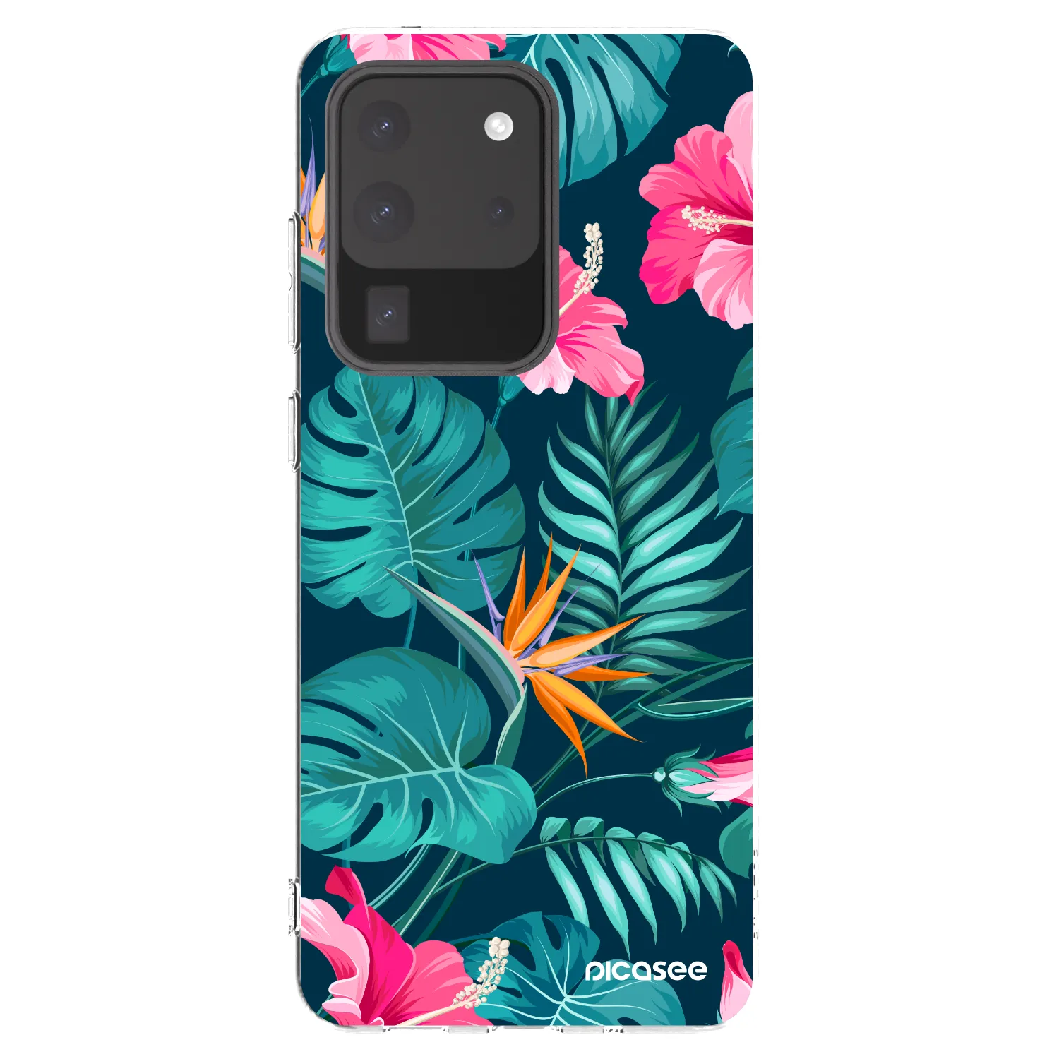 Picasee Samsung Galaxy S20 Ultra 5G G988F Hülle - Transparentes Silikon - Pink Monstera