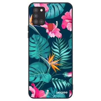 Hülle für Samsung Galaxy A21s - Pink Monstera