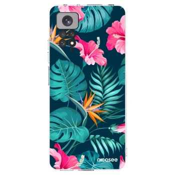 Picasee Xiaomi Redmi Note 11S 4G Hülle - Transparentes Silikon - Pink Monstera